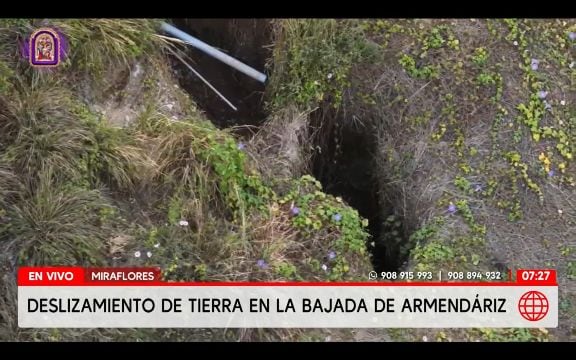 Un rebose provocó un derrumbe en la Costa Verde: así quedó la bajada Armendáriz en Miraflores