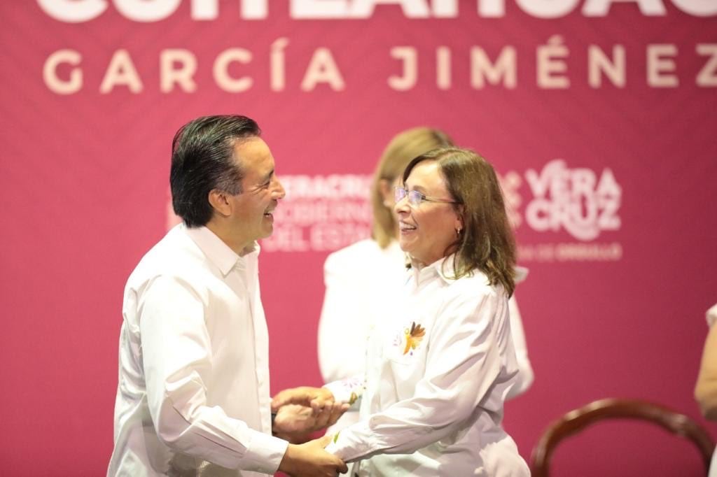 Cuitláhuac García y Rocío Nahle. (Foto: Twitter/@rocionahle)