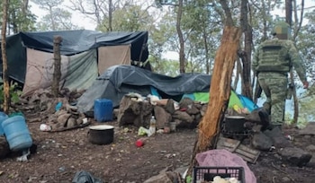 Campamento asegurado del CJNG en