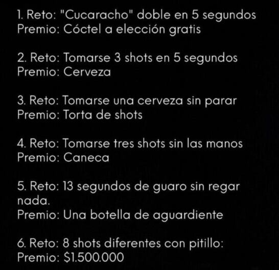 Este era el reto de una discoteca en Cali que la joven de 23 años aceptó al estar en compañía de unos amigos en la celebración de su cumpleaños - crédito redes sociaels/X