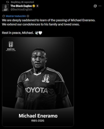 El mensaje del Besiktas a Michael Eneramo