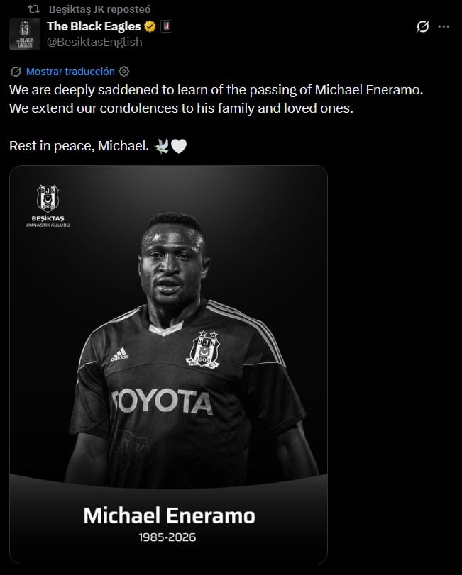 El mensaje del Besiktas a Michael Eneramo