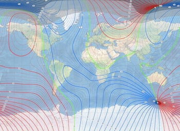 La velocidad del polo magnético