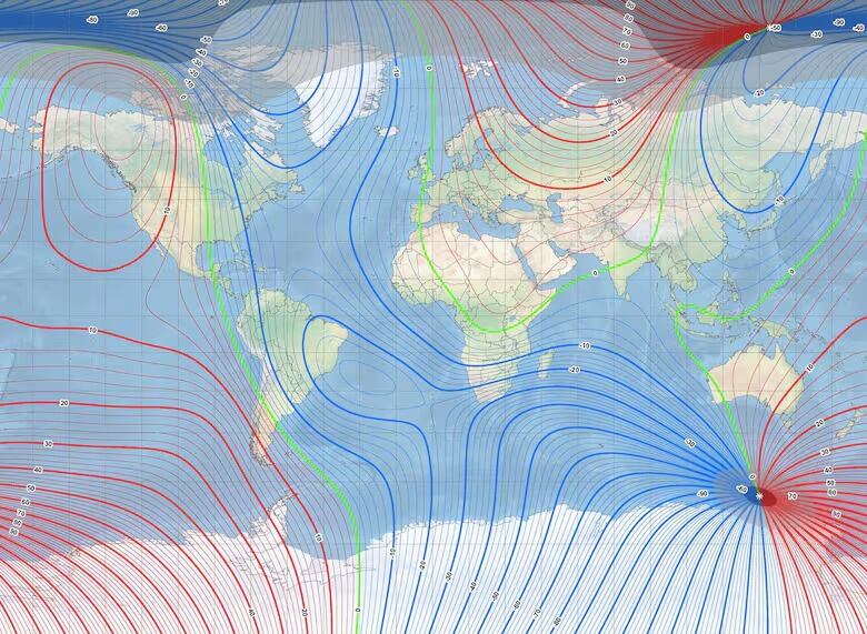 La velocidad del polo magnético alcanzó 60 kilómetros por año en el siglo XX, pero ahora registra una desaceleración inédita