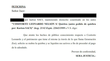 El nuevo pedido de quiebra