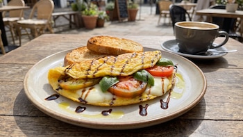 Receta de omelette caprese, rápida y fácil