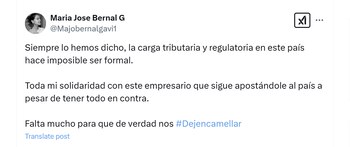 María José Bernal Gaviria, directora Ejecutiva de Fenalco Antioquia, aseguró que la carga tributaria y regulatoria de Colombia impiden el trabajo formal - crédito @Majobernalgavi1/X