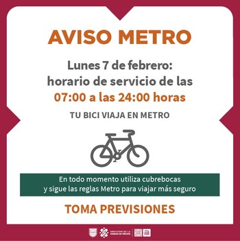 Metro / CDMX / 07 de febrero / horario / día festivo