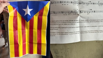 Las partituras de los cantores mostraban en el reverso una estelada.