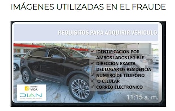 Así son las imágenes usadas en los casos de fraude - crédito Dian