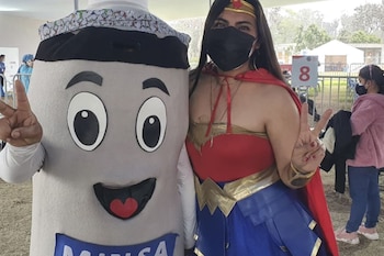 Los disfraces no faltaron en