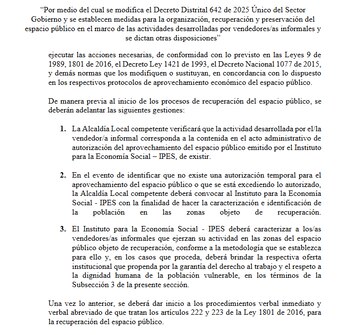 El proyecto de la Alcaldía de Bogotá prevé restringir la venta informal en zonas rurales, lo que podría profundizar la exclusión social y territorial - crédito Secretaría Jurídica