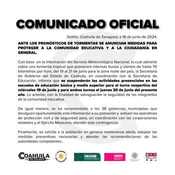 Notificación para la suspensión de