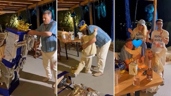 La increíble sorpresa de Vicky Xipolitakis para su padre durante el festejo de sus 70 años en Grecia