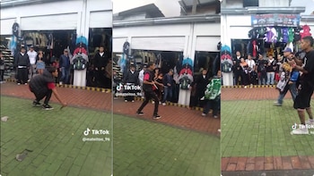 En video: pelea con cuchillos