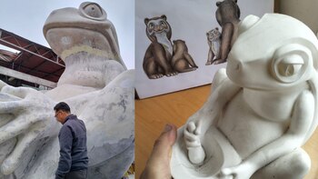 Haroldo Higa junto a la