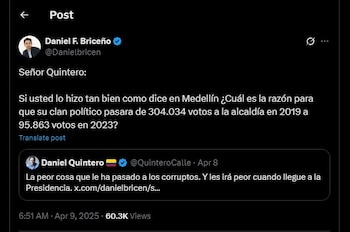 Daniel Briceño cuestionó la gestión