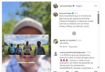 Felipe Harman aseguró que habría vínculos de Indalecio Dangond con propiedades que pertenecían a la mafia - crédito Harmanfelipe/Instagram
