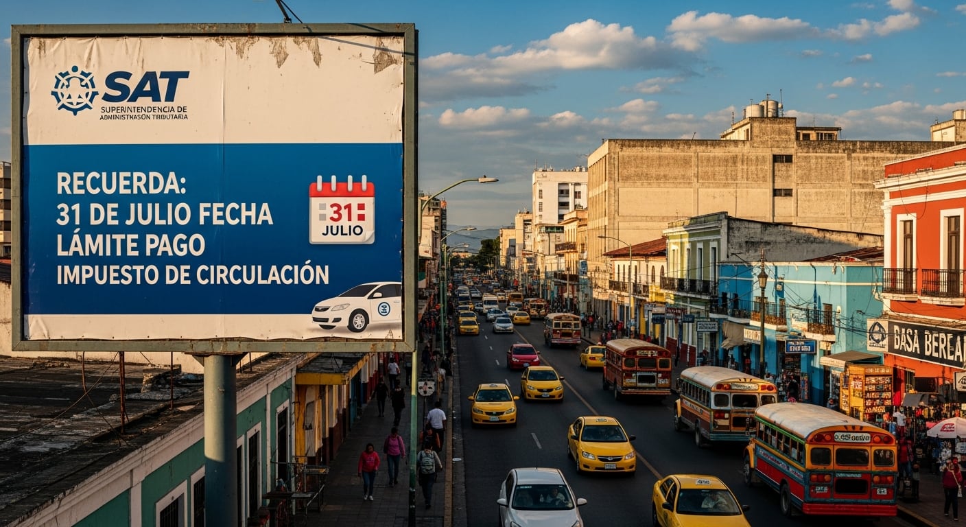 La SAT recuerda que el 31 de julio es la fecha límite para pagar el impuesto de circulación en Guatemala
