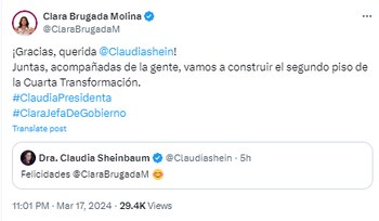 Mensaje de Sheinbaum a su