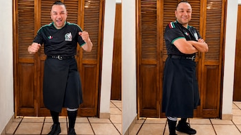 Esteban Macías responde a críticas por su outfit mundialista tras ser llamado “aseñorado”