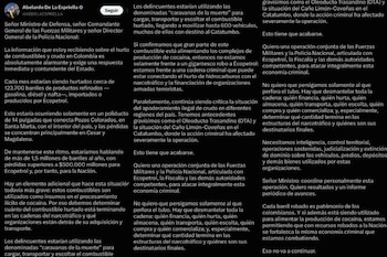 Abelardo de la Espriella denunció en X que el hurto de combustibles y crudo en Colombia alcanzó niveles críticos - crédito @ABDELAESPRIELLA / X