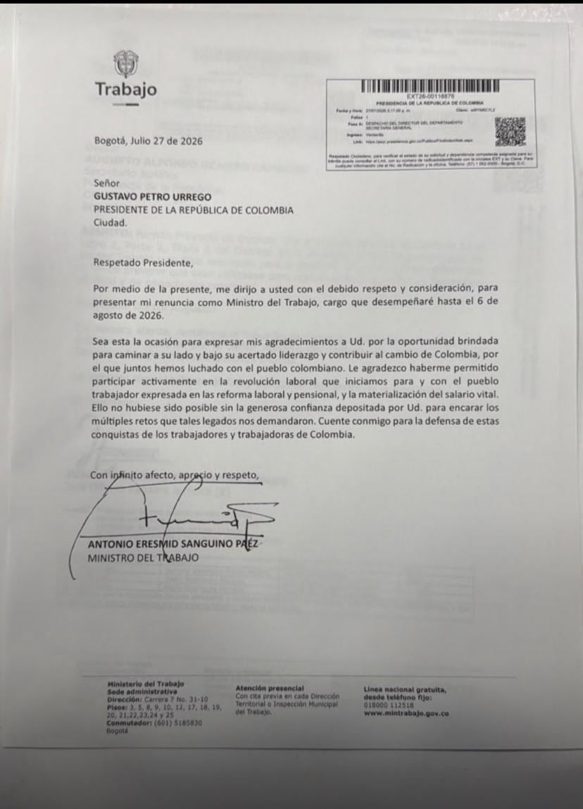 El funcionario saliente agradeció la oportunidad, destacando que su participación se concentró en la agenda laboral y de protección social - crédito Ministerio del Trabajo