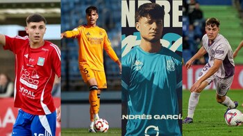 Juan Rodríguez, Raúl Asencio, Andrés García y Ferran Ruiz. (Instagram/Montaje Infobae España)