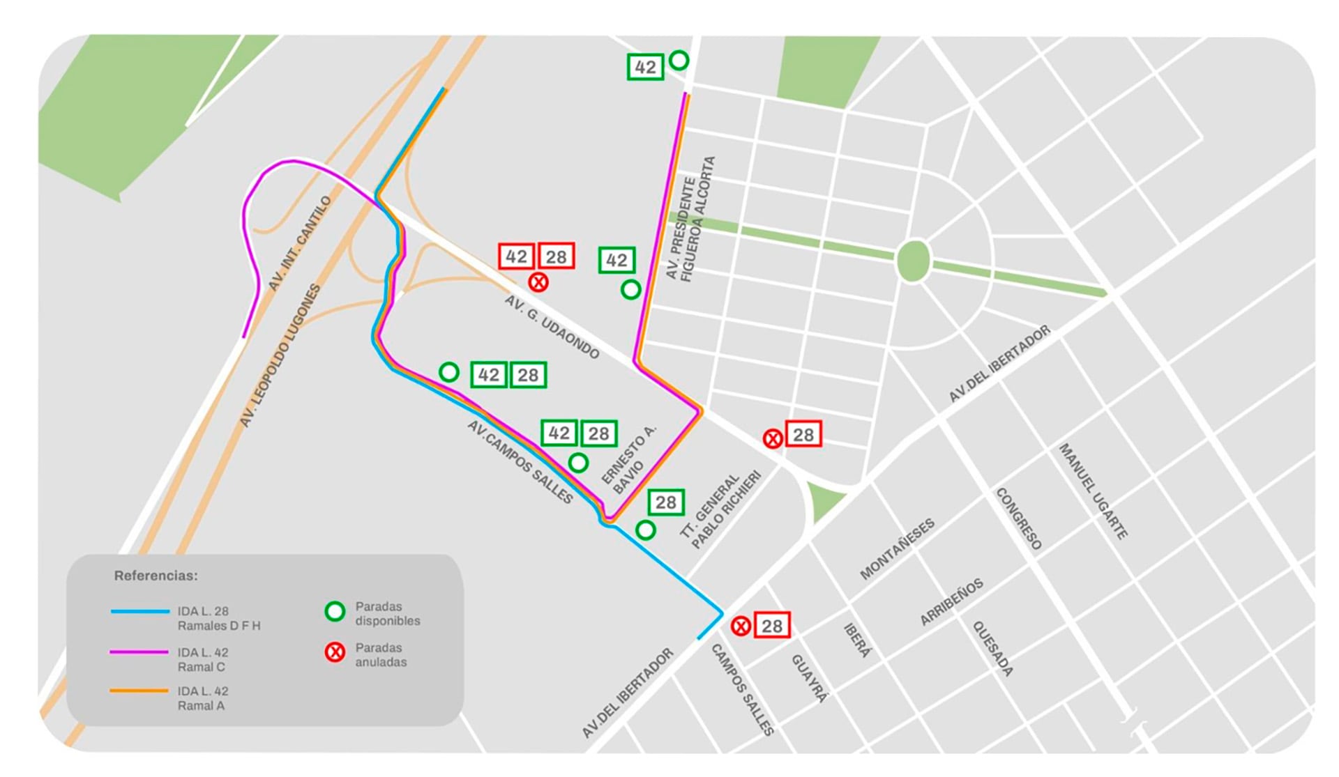 Las líneas 28 y 42 de colectivos modificarán sus recorridos