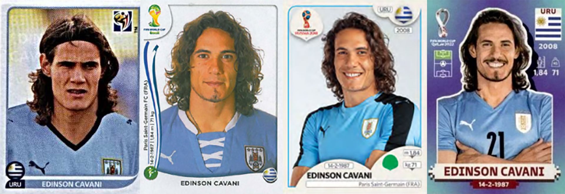 Las figuritas mundialistas de Cavani, actual delantero de Boca Juniors
