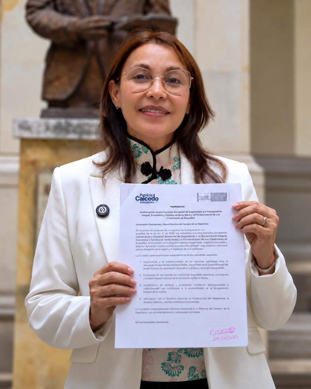 La senadora Patricia Caicedo solicitó ante el Senado la creación de una comisión accidental para la reactivación económica de Santa Marta - crédito Suministrado a Infobae Colombia