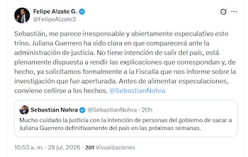 La defensa de Juliana Guerrero afirmó que permanecerá en Colombia y que comparecerá ante la justicia en las indagaciones por contratos públicos - crédito @FelipeAlzate3/X
