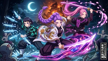 Las Guerreras K-pop convertidas como espadachines de Demon Slayer. (Foto: Gemini)