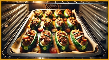 Los pepinos rellenos de carne