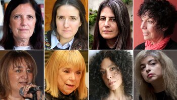 Arriba: Claudia Piñeiro, María Gainza,