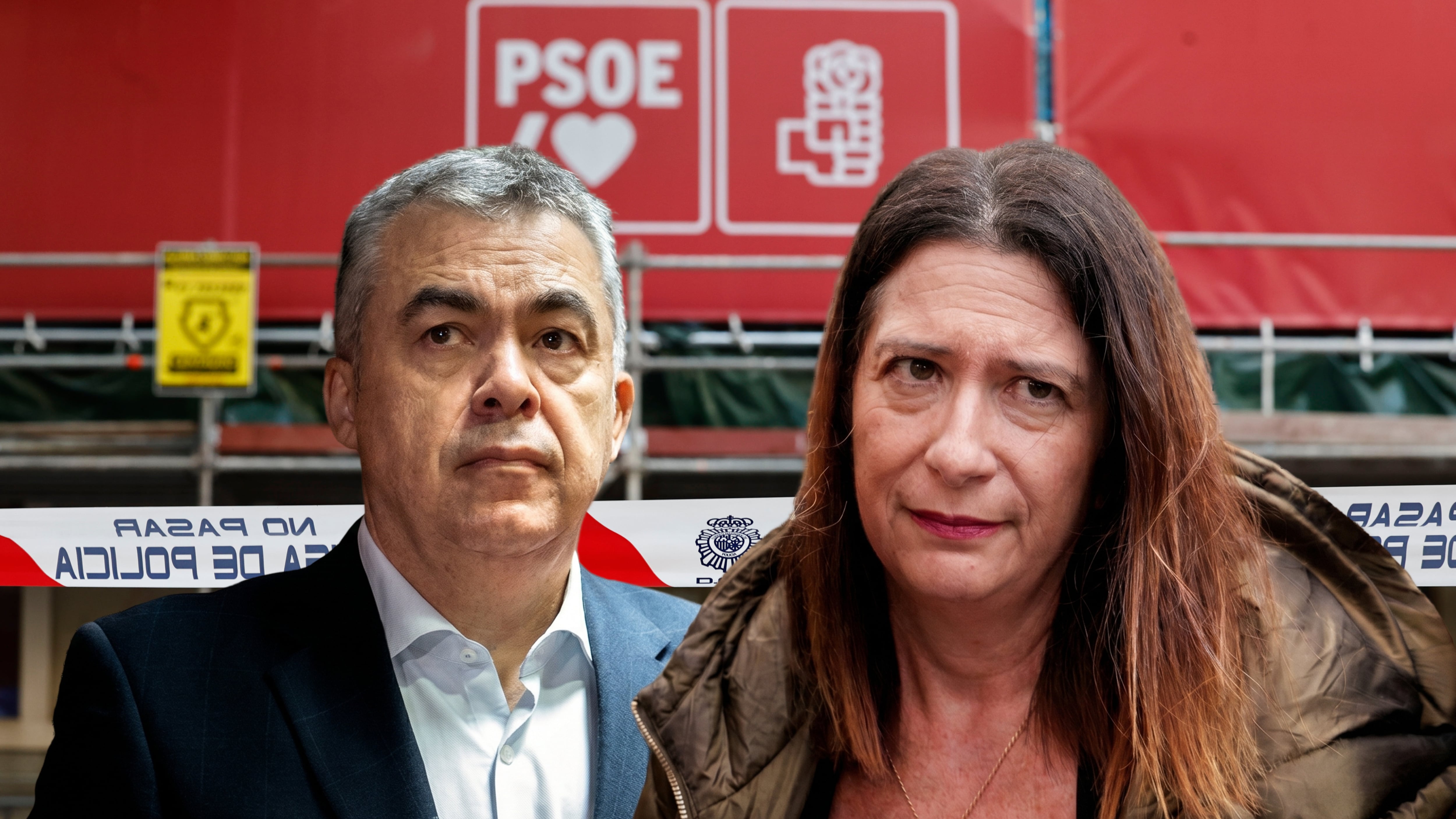 Santos Cerdán y Leire Díez.
