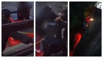 Así fue el rescate de una pareja minutos antes de caer por un acantilado tras fuertes lluvias en Tlaxcala