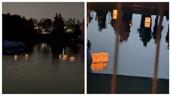 Denuncian falta de lámparas flotantes y largas filas en el Water Lantern Festival de Chapultepec