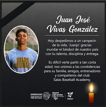 El joven venezolano de 16 años soñaba en convertirse en beisbolista profesional - crédito @indervalle/IG