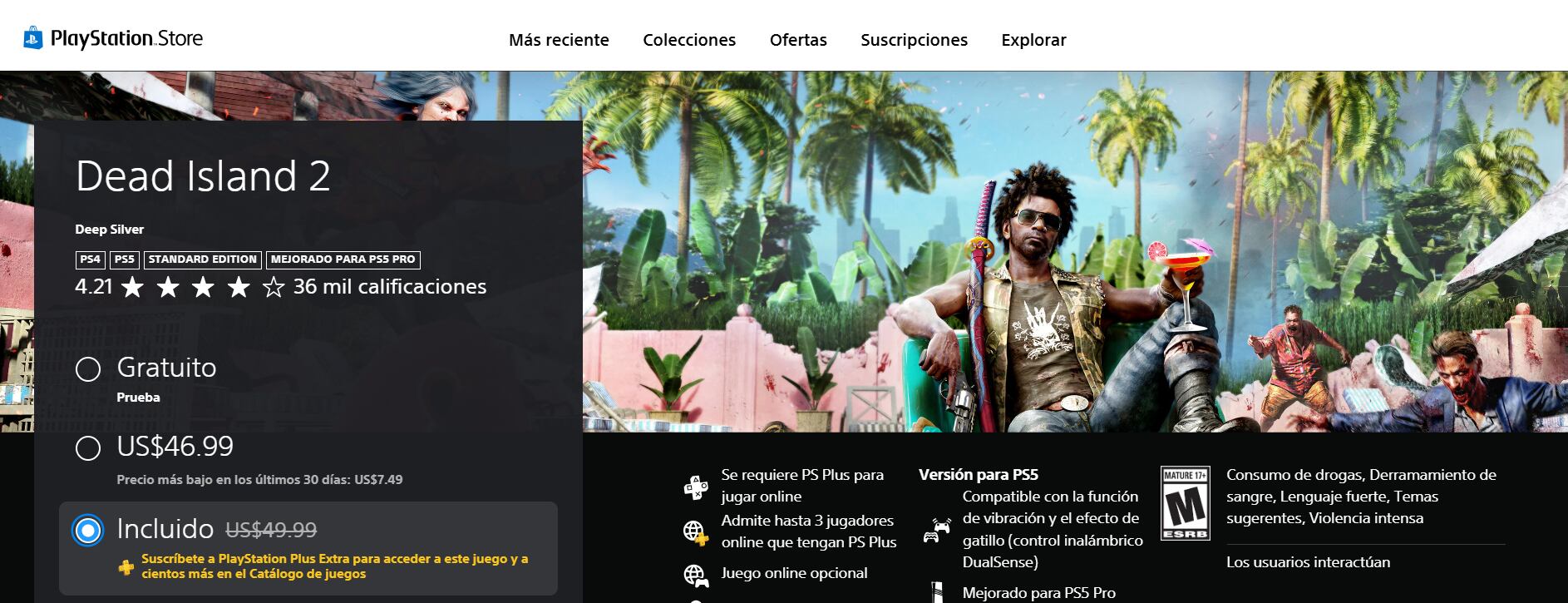 Dead Island 2 es la secuela del survival zombie ambientado en un Los Ángeles postapocalíptico. (PlayStation)