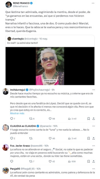 Las declaraciones de Eugenia León