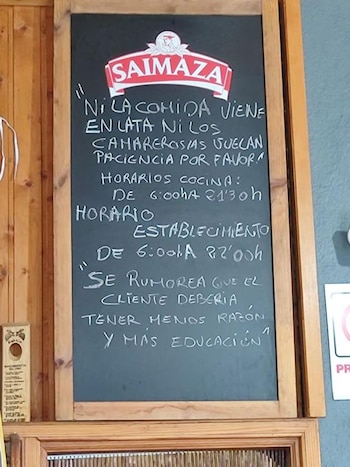 Los carteles de un restaurante