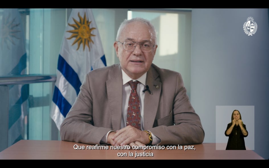 Canciller uruguayo Mario Lubetkin en cadena nacional por el Día Internacional de Conmemoración en Memoria de las Víctimas del Holocausto (Presidencia)