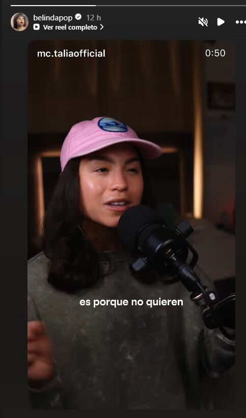 El video que Belinda compartió y relacionan con Nodal y Ángela Aguilar. (Capturas de pantalla)