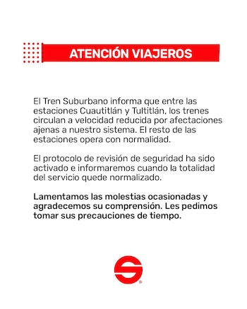 Comunicado oficial del Tren Suburbano