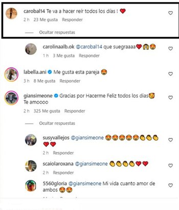 La respuesta de Carolina Baldini