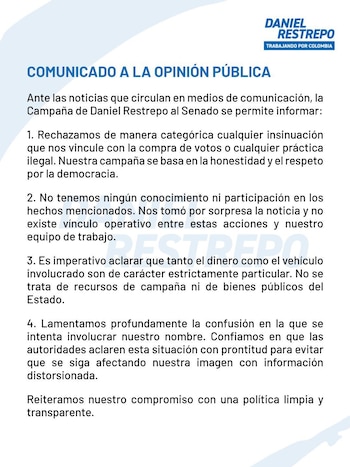 El candidato al Senado Daniel