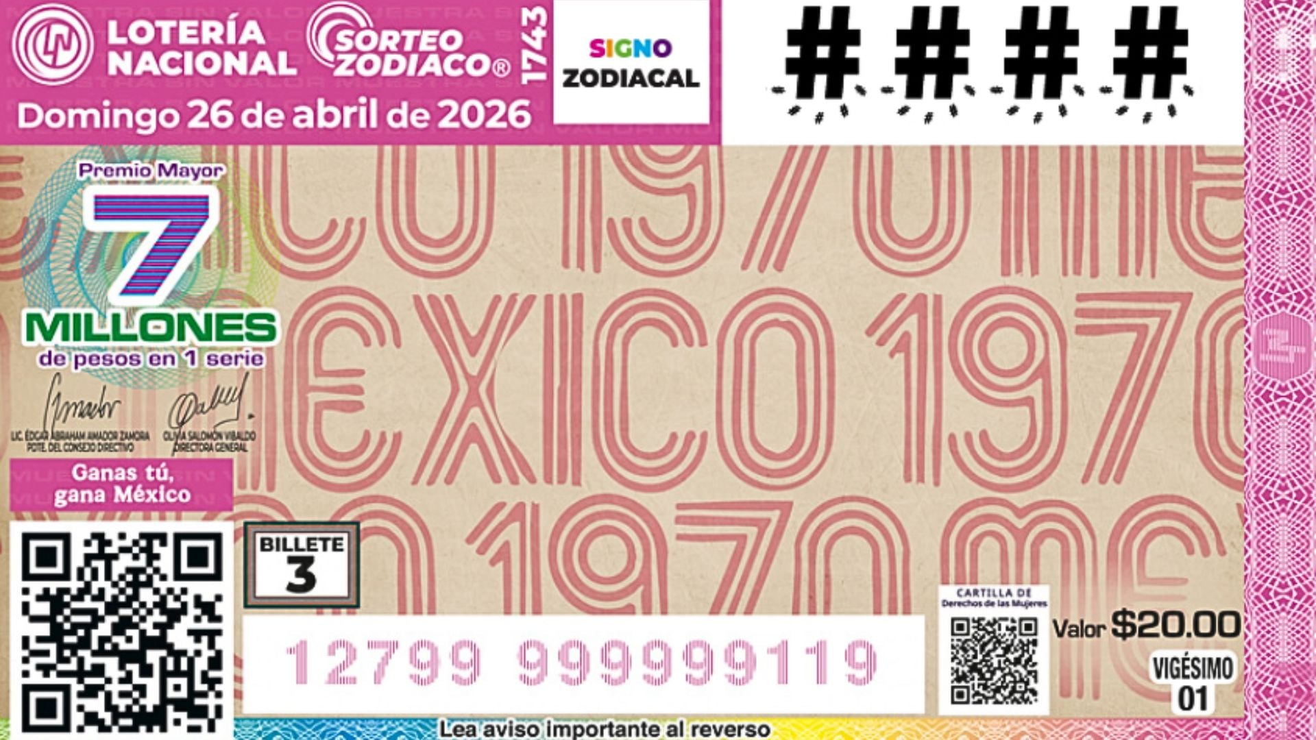 Resultados Sorteo Zodiaco 1743 Lotería Nacional domingo 26 de abril: premio mayor y números ganadores