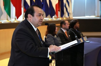Edgar Ralón Orellana, presidente de la Comisión, envió un mensaje de solidaridad hacia los afectados por el reciente terremoto en Panamá. (MINRE)