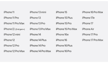 This is Apple's official list of iPhone models compatible with iOS 27. (Apple)